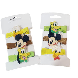 Accesorii de Par Set 3 Agrafe Clame Crocodil pentru Copii Fetite Disney Clubul lui Mickey Mouse Donald Duck si Pluto Tic-tac Minnie