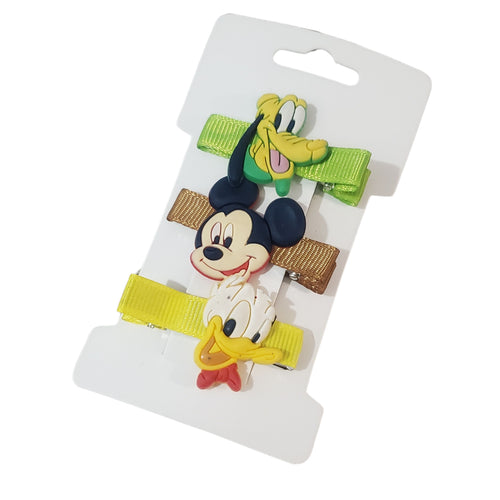 Accesorii de Par Set 3 Agrafe Clame Crocodil pentru Copii Fetite Disney Clubul lui Mickey Mouse Donald Duck si Pluto