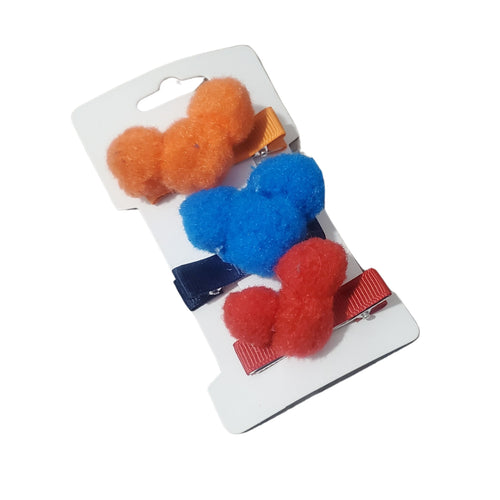 Accesorii de Par Set 3 Agrafe Clame Crocodil pentru Copii Fetite Disney Urechi de Mickey Mouse 3 Culori M3 Portocaliu Albastru Rosii