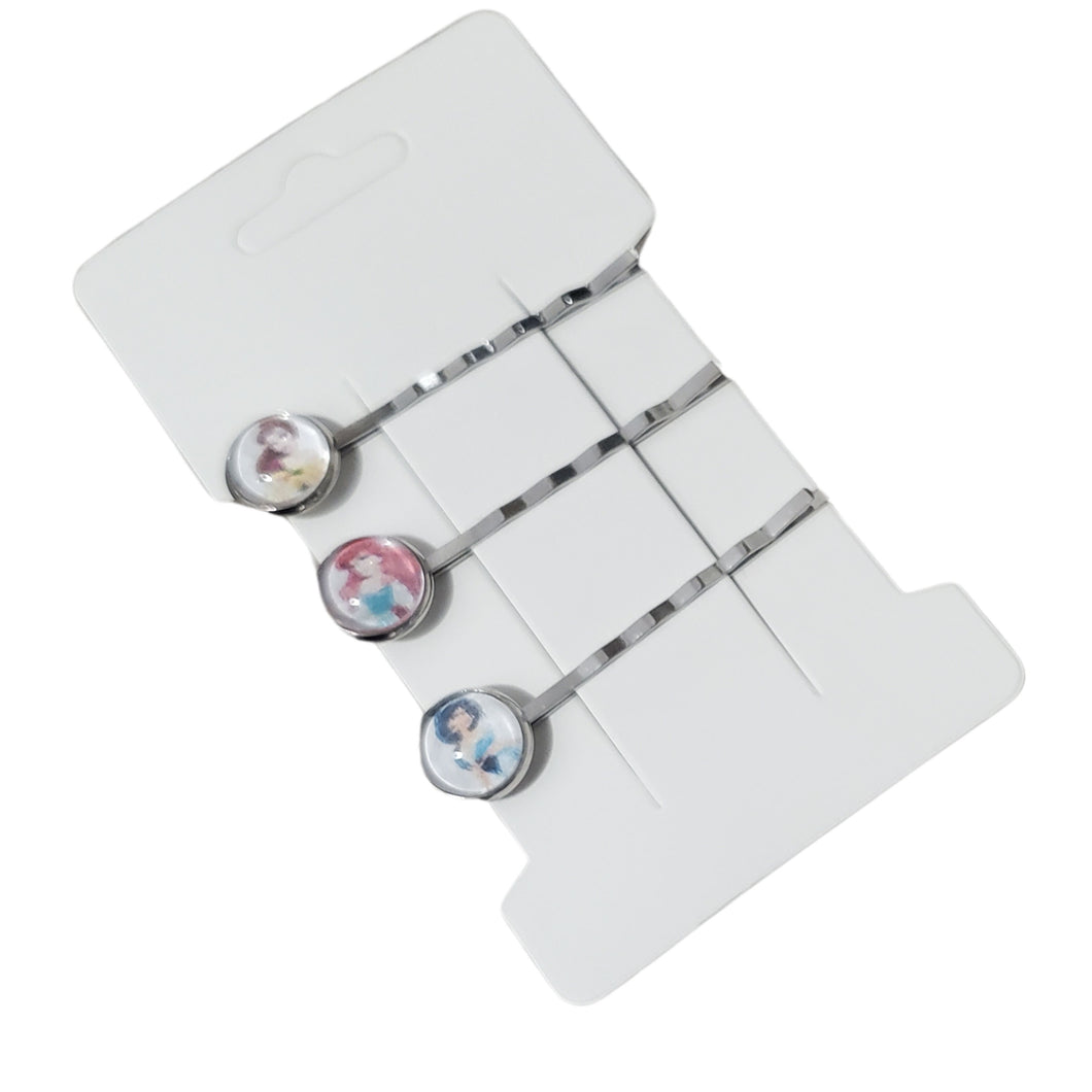 Accesorii de Par Set 3 Agrafe pentru Copii Clame pentru Fetite Disney Trei Printese Belle Ariel si Jasmine