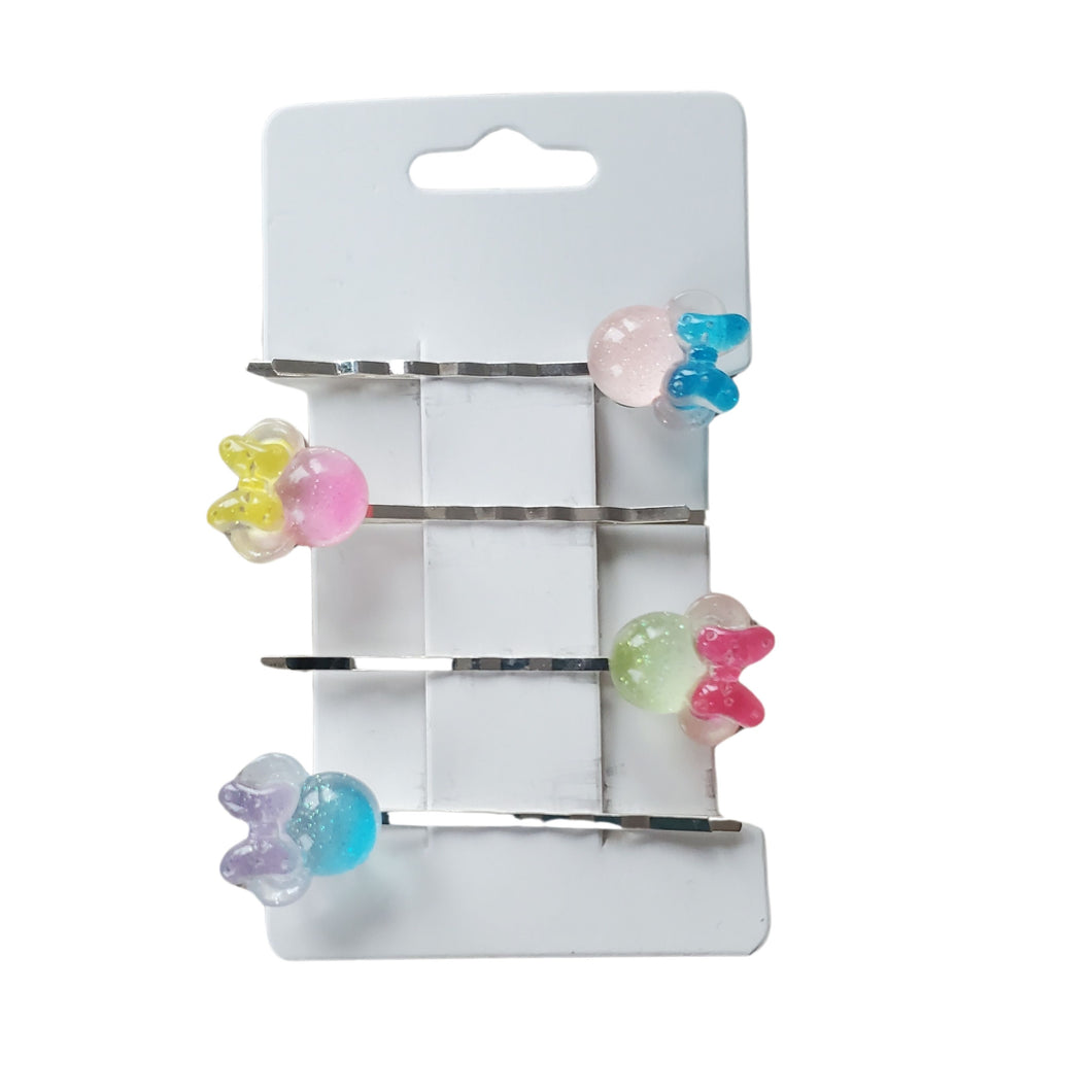 Accesorii de Par Set 3 Agrafe pentru Copii Clame Fetite Disney Cap de Mickey Minnie Mouse Fundite