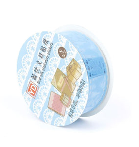 Banda Dantelata Adeziva Decorativa de Lipit Aplicat din Acril Albastra Bleu Autocolanta Sticker 1 Rola