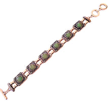 Încărcați imaginea în Galerie, Bratara din Pietre SemiPretioase Aventurin Verde din Argint Tibetan Roman Patrat Cristal Zodiac