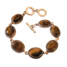 Încărcați imaginea în Galerie, Bratara din Pietre SemiPretioase Ochi de Tigru Argint Tibetan Oval