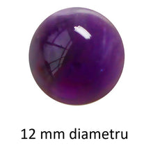 Încărcați imaginea în Galerie, Cabochon Pietre Semipretioase Caboson din Ametist Mov Purple Natural Rotund 12 mm 1 buc handmade lucru manual bijuterie