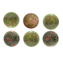 Încărcați imaginea în Galerie, Cabochon Pietre Semipretioase Caboson din Unakit Verde-Roz Rotund 12 mm 1 buc Piatra semipretioasa