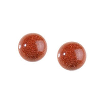 Încărcați imaginea în Galerie, Cercei Butoni Rotunzi din Piatra Semi-Pretioasa Piatra Soarelui Maro 6 mm cabochon pietre semipretioase margele ziua mamei doamne cadou femei