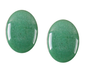 Bijuterii Set de Cercei Butoni Huggy Cabochon Oval din Piatra Semi-Pretioasa Aventurin Verde 12x15 mm Pietre semipretioase Bijuterii cu