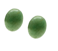 Încărcați imaginea în Galerie, Bijuterii Set de Cercei Butoni Huggy Cabochon Oval din Piatra Semi-Pretioasa Aventurin Verde 12x15 mm cadou doamne femei ziua mamei