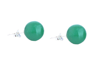 Cercei Butoni Rotunzi Sferici Bila Piatra Semi-Pretioasa Aventurin Verde 6 mm