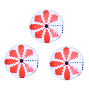 Cabochon din Sticla Transparenta cu Motive Traditionale Taranesti Populare Rotund Floare Margareta 25 mm Romanesti