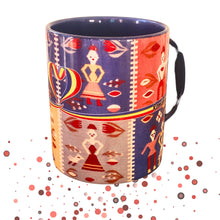Încărcați imaginea în Galerie, Cana de Apa Ceramica Motive Traditionale Taranesti Populare Romanesti Romania Covor Tesut Taranesc 330 ml