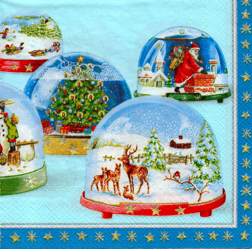 Servetel de Colectie Craciun pentru Tehnica Decoupage Colectionari Globurile lu' Mosu 33x33 cm