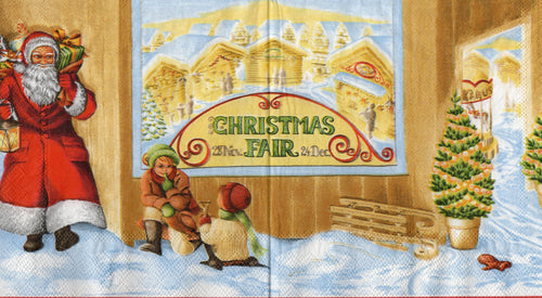 Servetel de Colectie Craciun pentru Tehnica Decoupage Colectionari Christmas Fair Retro 33x33 cm