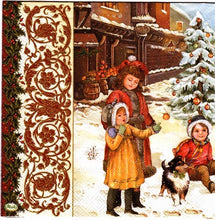 Încărcați imaginea în Galerie, Servetel de Colectie Craciun pentru Tehnica Decoupage Retro Gift Christmas Time 33x33 cm