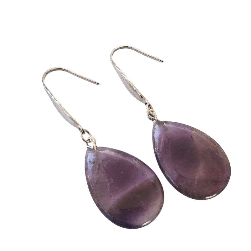 Bijuterii Set de Cercei Atarnatori Cabochon Lacrima Piatra Semipretioasa Ametist Mov Purple 3D