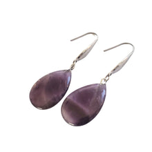 Încărcați imaginea în Galerie, Bijuterii Set de Cercei Atarnatori Cabochon Lacrima Piatra Semipretioasa Ametist Mov Purple 3D argint tibetan tortite