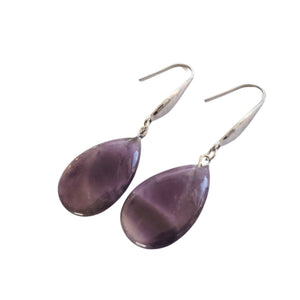 Bijuterii Set de Cercei Atarnatori Cabochon Lacrima Piatra Semipretioasa Ametist Mov Purple 3D argint tibetan tortite