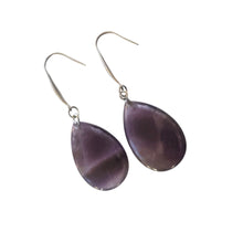 Încărcați imaginea în Galerie, Bijuterii Set de Cercei Atarnatori Cabochon Lacrima Piatra Semipretioasa Ametist Mov Purple 3D Cadou doamne femei ziua mamei