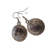 Încărcați imaginea în Galerie, Bijuterii Set de Cercei Atarnatori Cabochon Rotund din Piatra Semipretioasa Ametist Mov Purple Reach cadou femei pietre semipretioase
