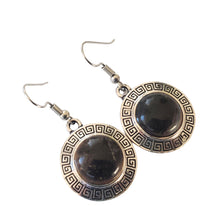 Încărcați imaginea în Galerie, Bijuterii Set de Cercei Atarnatori Cabochon Rotund din Piatra Semipretioasa Ochi de Tigru Reach pietre semipretioase