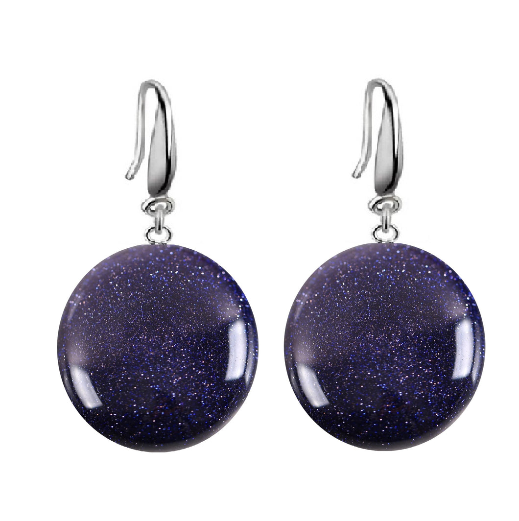 Bijuterii Set de Cercei Atarnatori Cabochon Rotund din Piatra Semi-Pretioasa Piatra Lunii 20 mm