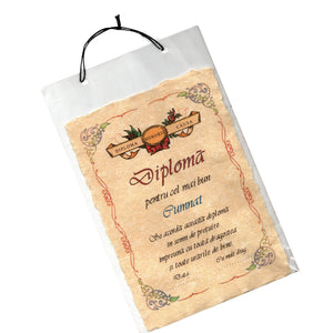 Diploma Personalizata Pergament Cadou cu Mesaj Dedicatie pentru Cel Mai Bun Cumnat 21 cm Urare La multi ani