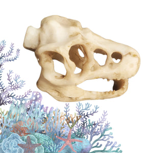 Obiect Decor Cadou Statueta din Rasina Replica Imitatie Schelet Fosila Craniu de Crocodil Decoratiune Ornament