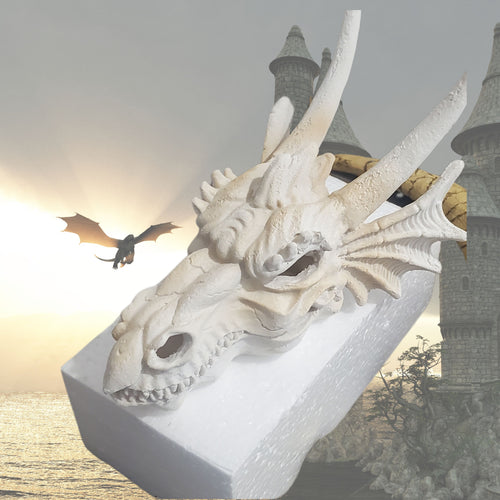 Obiect Decor Cadou Statueta din Rasina Replica Imitatie Fosila Craniu de Dragon Ormanent Decoratiune Casa