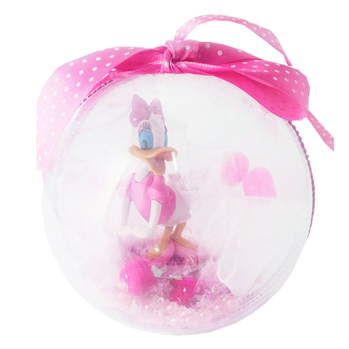 Glob de Craciun Brad Pom pentru Copii cu Figurina Disney Clubul lui Mickey Mouse Daisy Duck Pink Roz de 14 cm