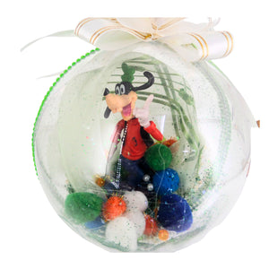Glob de Craciun Brad Pom pentru Copii cu Figurina Disney Clubul lui Mickey Mouse Catelul Goofy 14 cm Funda si Pom-Pom
