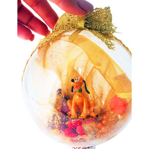 Glob de Craciun Brad Pom pentru Copii cu Figurina Disney Clubul lui Mickey Mouse Catelul Baby Pluto 14 cm Ornament