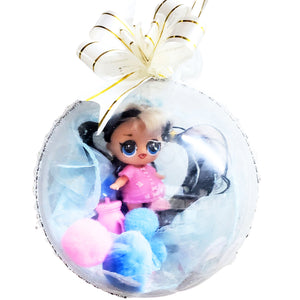 Glob de Craciun cu Figurina Disney Papusile LOL Surprise Blue-Pink 14 cm