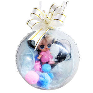 Glob de Craciun cu Figurina Disney Papusile LOL Surprise Blue-Pink 14 cm