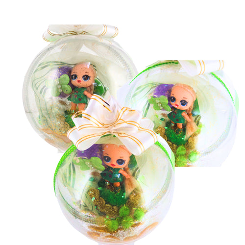 Glob de Craciun Brad Pom pentru Copii cu Figurina Disney Papusile LOL Surprise Green Verde Dots 14 cm Detalii produs: Fetite