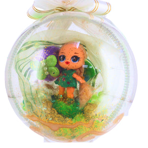 Glob de Craciun Brad Pom pentru Copii cu Figurina Disney Papusile LOL Surprise Green Verde Dots 14 cm desene animate