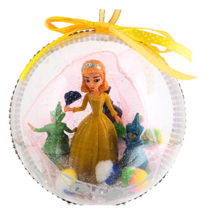 Glob de Craciun Brad Pom pentru Copii cu Figurina Disney Printesa Amber din Sofia the First 16 cm Galben