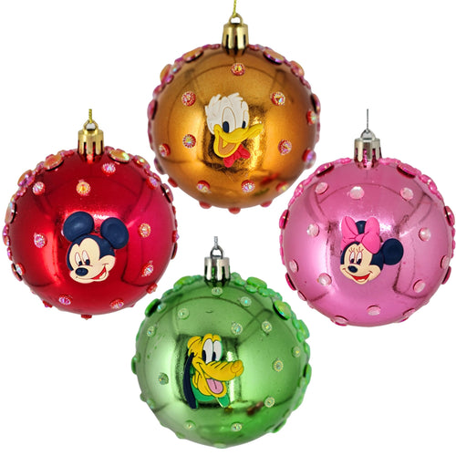 Set Globuri de Craciun Disney pentru Copii Brad Pom Clubul lui Mickey Mouse 4 buc 8 cm