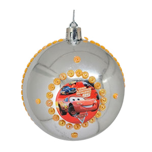 Set Globuri de Craciun Disney pentru Copii Brad Pom Cars Fulger McQueen Metal 4 buc 8 cm Baieti