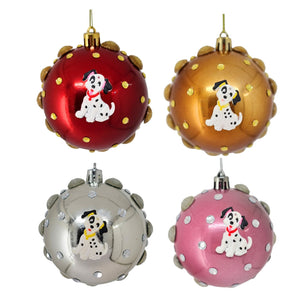 Set Globuri de Craciun Disney pentru Copii Brad Pom Pongo Catelul 101 Dalmatieni 4 buc 8 cm