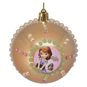 Set Globuri de Craciun Disney pentru Copii Brad Pom Printesa Sofia Intai the First Metal 4 buc 8 cm Trifoi