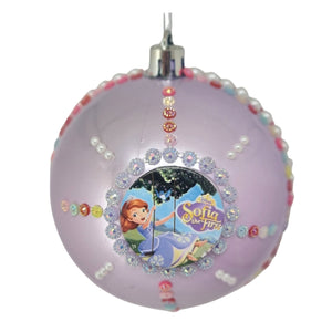 Set Globuri de Craciun Disney pentru Copii Brad Pom Printesa Sofia Intai the First Metal 4 buc 8 cm Sarbatori iarna