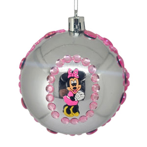 Set Globuri de Craciun Disney pentru Copii Brad Pom Minnie Mouse Pink Happy 4 buc 8 cm cadou sarbatori