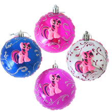 Încărcați imaginea în Galerie, Set Globuri de Craciun Disney pentru Copii Brad Pom My Little Pony Micii Ponei Pinky Pie 4 buc 8 cm