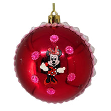 Încărcați imaginea în Galerie, Set Globuri de Craciun Disney pentru Copii Brad Pom Minnie Mouse Red Happy 4 buc 8 cm Sarbatori de Iarna