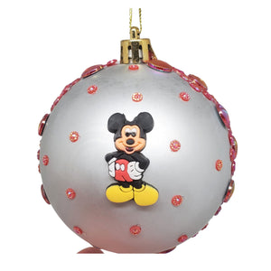 Set Globuri de Craciun Disney pentru Copii Brad Pom Mickey Mouse Lucky Yellow Shoes 4 buc 8 cm Minnie