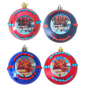 Set Globuri de Craciun Disney pentru Copii Brad Pom Iron Spider Man Knight Metal 4 buc 8 cm Omul Paianjen