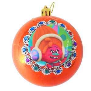 Set Globuri de Craciun Disney pentru Copii Trolls Parosii Poppy Orange Metal 4 buc 8 cm