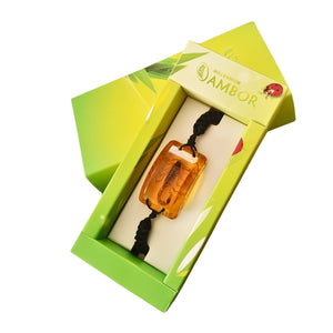 Bratara Barbateasca Snur Impletit cu Insecta Reala Scorpion Ambra-Auriu in Cutie Cadou Domni Barbati Scorpion&nbsp; 22x36 mm Bijuterii Barbati