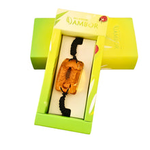Încărcați imaginea în Galerie, Bratara Barbateasca Snur Impletit cu Insecta Reala Scorpion Ambra-Auriu in Cutie Cadou Domni Barbati Scorpion&nbsp; 22x36 mm in Rasina